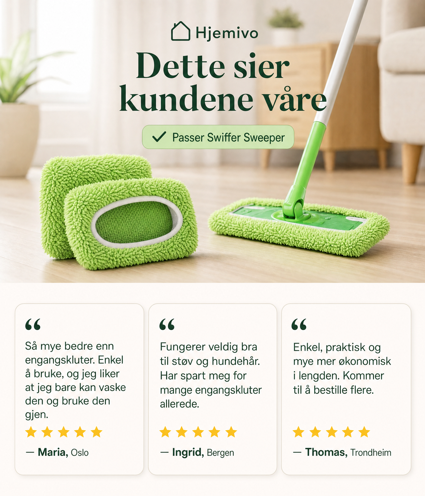 Hjemivo Gjenbrukbare Moppekluter